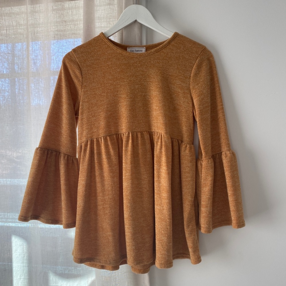 Mustard peplum top